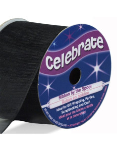 Celebrate black organza ribbon - 32 mm x 5 m