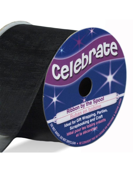 Celebrate black organza ribbon - 32 mm x 5 m