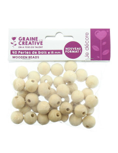 Natural wood beads for macramé 15 mm