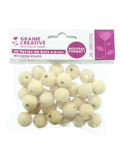 Natural wood beads for macramé 18 mm