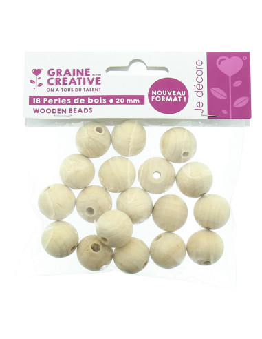 Natural wood beads for macramé 20 mm