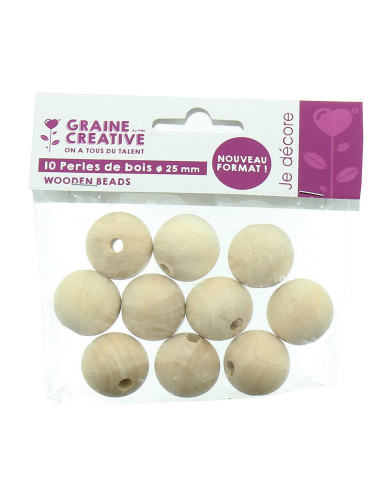 Natural wood beads for macramé 25 mm
