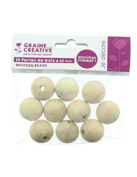 Natural wood beads for macramé 25 mm