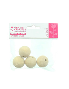 Natural wood beads for macramé 30 mm
