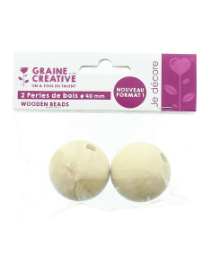 Natural wood beads for macramé 40 mm