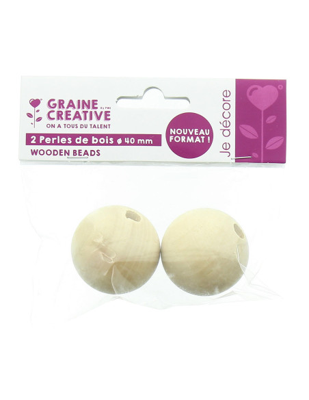 Natural wood beads for macramé 40 mm