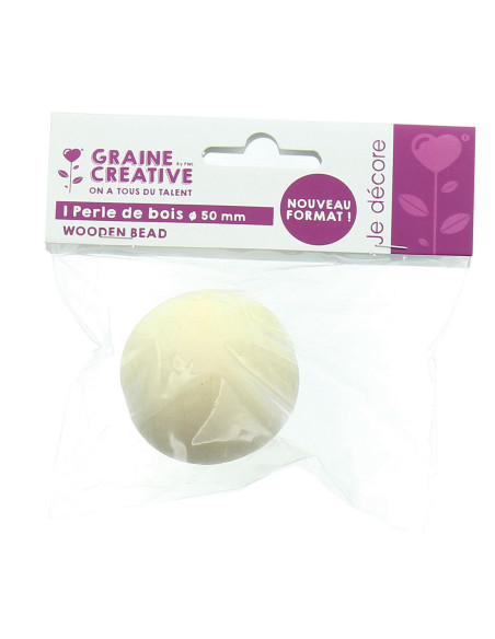 Natural wood bead for macramé 50 mm