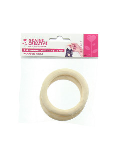 Natural wood rings for macramé 75 mm