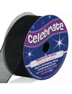 Celebrate black organza ribbon - 20 mm x 5 m