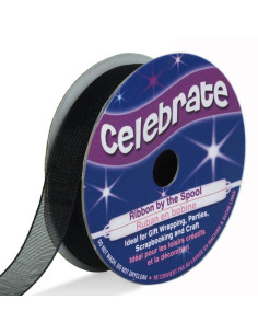 Celebrate black organza ribbon - 9 mm x 8 m