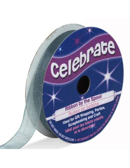Celebrate gray organza ribbon - 9 mm x 8 m