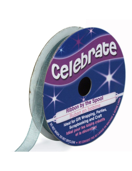 Celebrate gray organza ribbon - 6 mm x 8 m