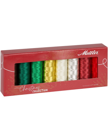 Box of 8 metallic sewing threads X-Mas Collection Mettler ®
