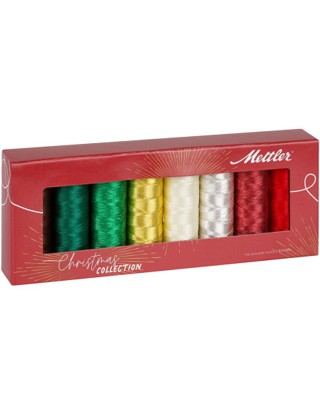 Box of 8 metallic sewing threads X-Mas Collection Mettler ®