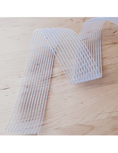 Elastic gathering tape for smocking - White