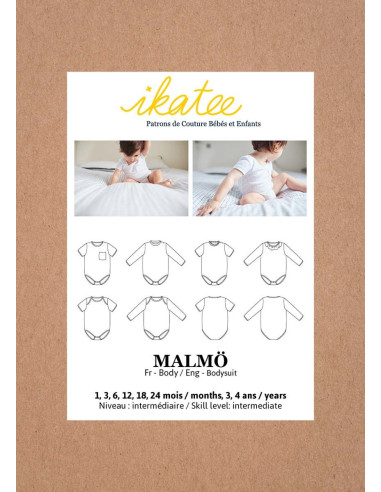 Malmö Baby Bodysuit Pattern - Ikatee