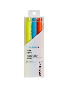 Yellow, blue, and orange Infusible Ink Cricut Joy pens