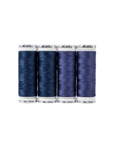 Set of 4 Mettler Denim sewing threads