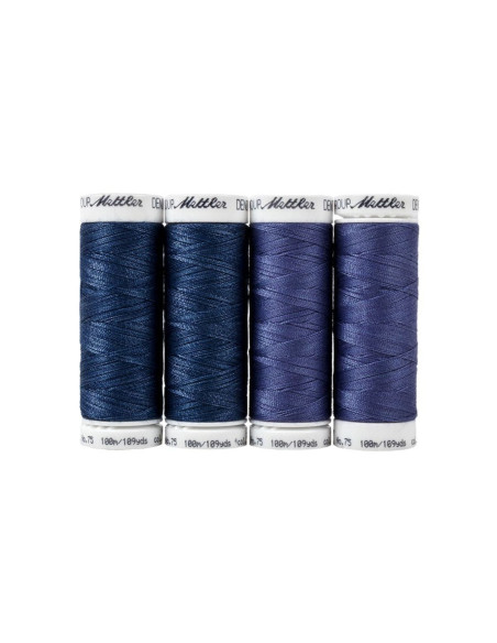 Set of 4 Mettler Denim sewing threads