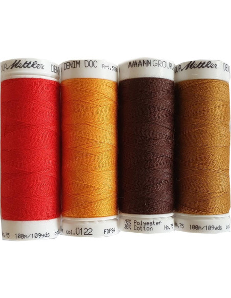 Box of 4 Denim Terra Mettler sewing threads