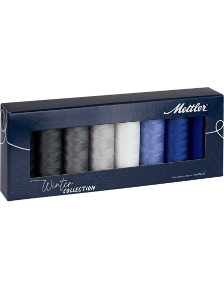 Box of 8 polyester sewing threads 200m Winter Mettler ®