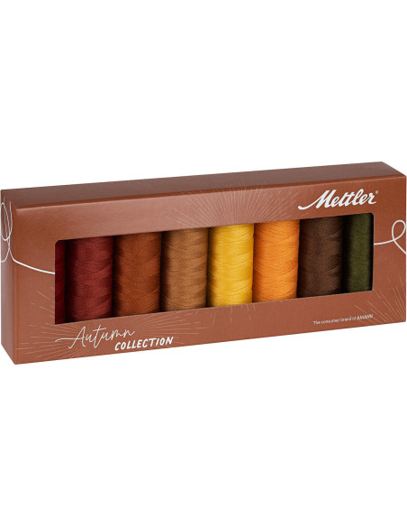 Box of 8 polyester sewing threads 200m Autumn Mettler ®