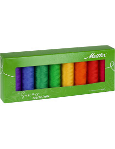 Box of 8 polyester sewing threads 200m Summer Mettler ®