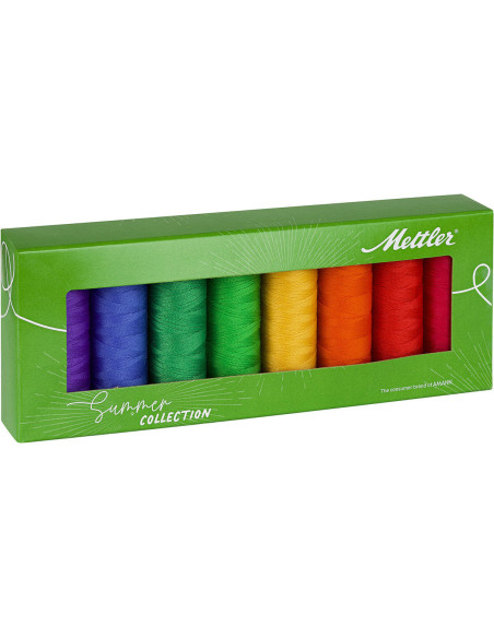 Box of 8 polyester sewing threads 200m Summer Mettler ®