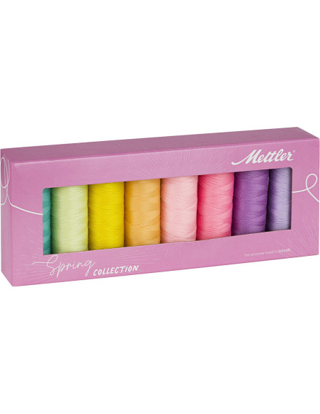 Box of 8 polyester sewing threads 200m Spring Mettler ®