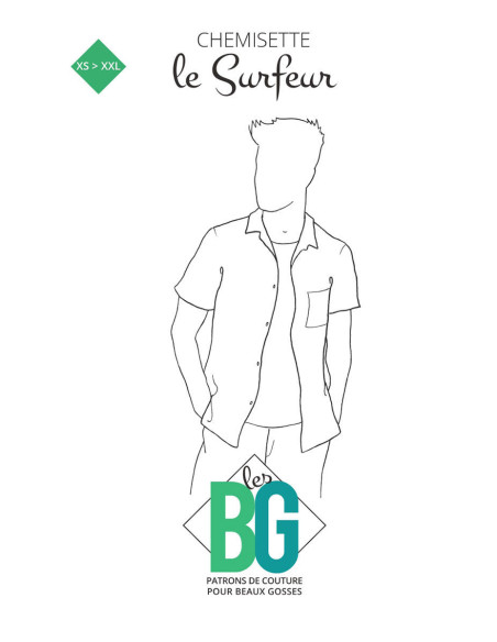 Men's Short-Sleeve Shirt Pattern The Surfer - Les BG