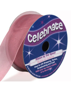 Celebrate old rose organza ribbon - 25 mm x 5 m