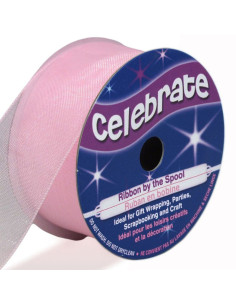 Celebrate pink organza ribbon - 25 mm x 5 m