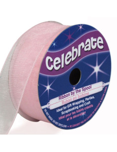 Celebrate rose organza ribbon - 20 mm x 5 m