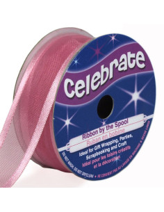 Celebrate old rose organza ribbon - 20 mm x 4 m