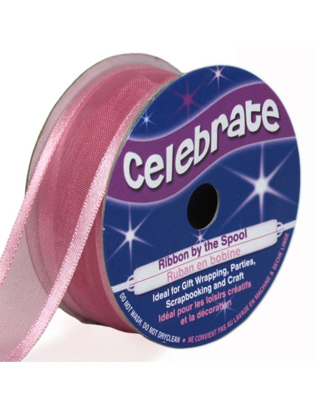 Celebrate old rose organza ribbon - 20 mm x 4 m