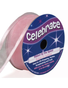 Celebrate rose organza ribbon - 20 mm x 4 m