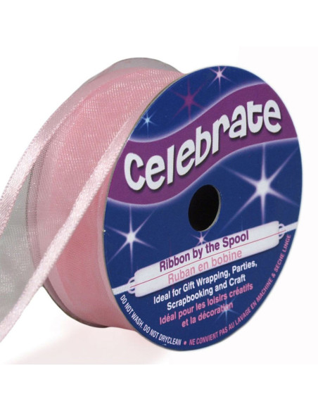 Celebrate rose organza ribbon - 20 mm x 4 m