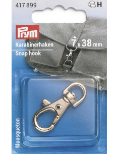 Metal carabiner 7 x 38 mm - New gold