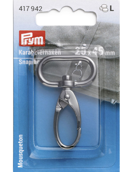 Metal carabiner 25 x 45 mm - Shiny burnished