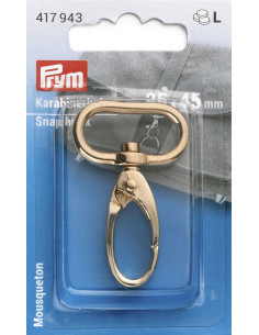Metal carabiner 25 x 45 mm - New gold