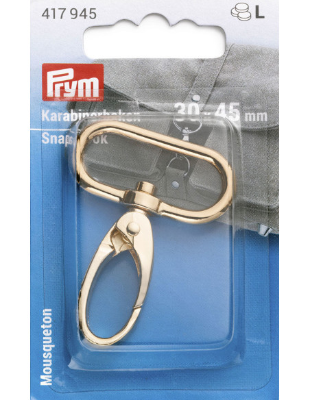 Metal carabiner 30 x 45 mm - New gold