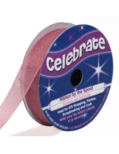 Celebrate old rose organza ribbon - 12 mm x 6 m