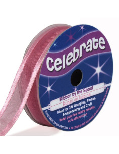 Celebrate rose organza ribbon - 12 mm x 5 m