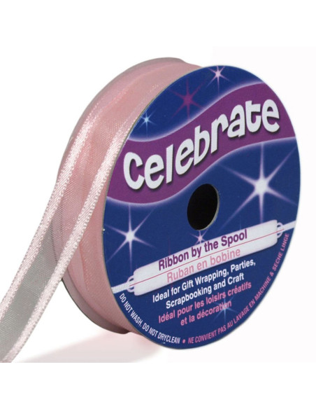 Celebrate rose organza ribbon - 12 mm x 5 m