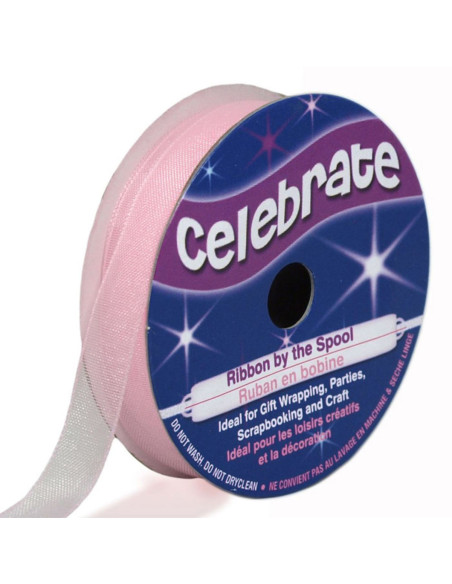 Celebrate rose organza ribbon - 9 mm x 8 m