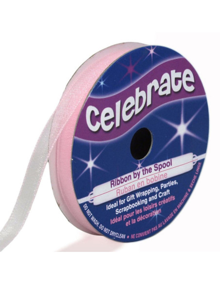 Celebrate rose organza ribbon - 6 mm x 8 m