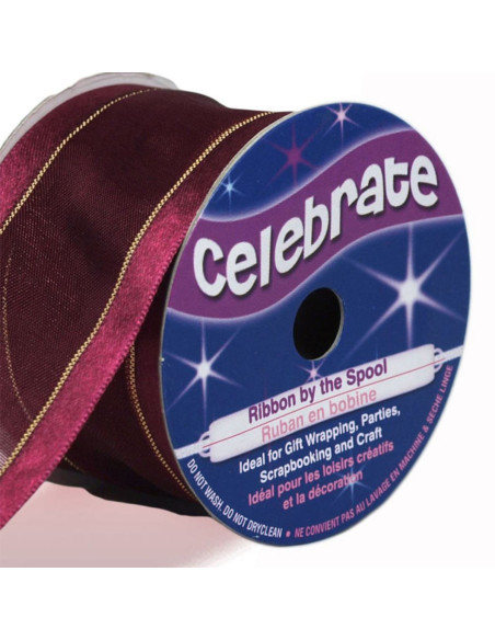 Celebrate plum organza ribbon - 38 mm x 4 m