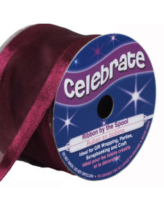 Celebrate plum organza ribbon - 38 mm x 4 m