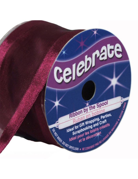 Celebrate plum organza ribbon - 38 mm x 4 m