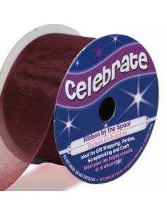 Celebrate plum organza ribbon - 32 mm x 5 m